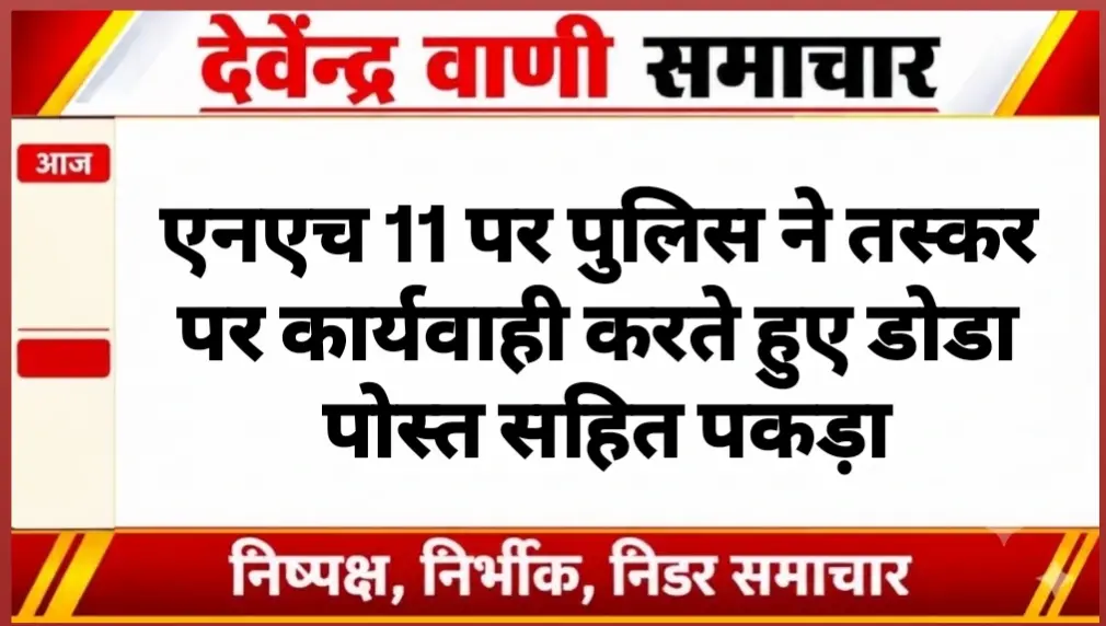 एनएच 11 पर पुलिस ने तस्कर पर कार्यवाही करते हुए डोडा पोस्त सहित पकड़ा