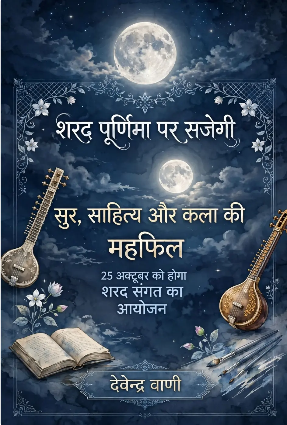 शरद पूर्णिमा पर सजेगी सुर, साहित्य और कला की महफिल, 25 अक्टूबर को होगा ‘शरद संगत’ का आयोजन